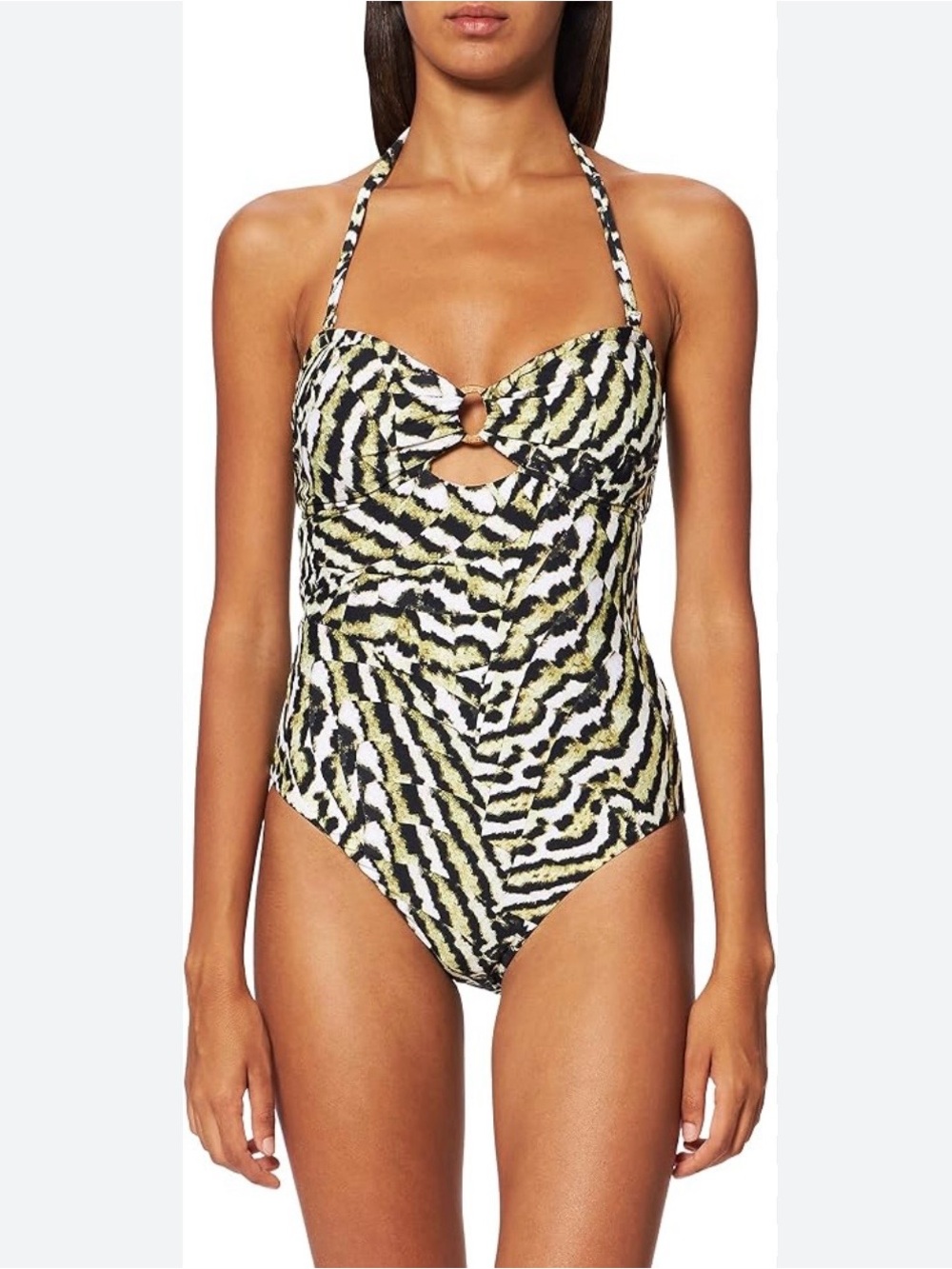NEW SEAFOLLY mandalay ring front maillot one piece in olive oil sz 10